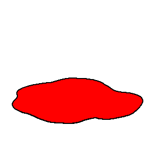 An amorphous red monster transforms from a flat sheet into a solid, shiny board game marker.