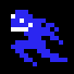 A left-facing run cycle for a blue gremlin-like creature.